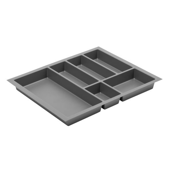 Anthracite plastic cutlery tray for kitchen drawers