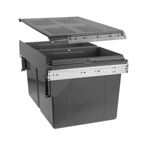Pull out kitchen waste recycling dust bin for side fixing in 600mm cabinet 